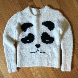 Girls J Crew panda crewneck sweater